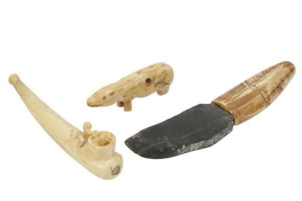 INUIT SCRAPING IMPLEMENT marine ivory and hardstone