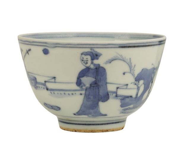 BLUE AND WHITE BOWL, WANLI SIX CHARACTER MARK AND OF THE PERIOD