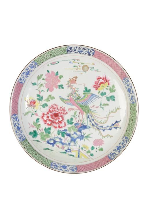 LARGE FAMILLE-ROSE 'PHOENIX' CHARGER, QIANLONG PERIOD