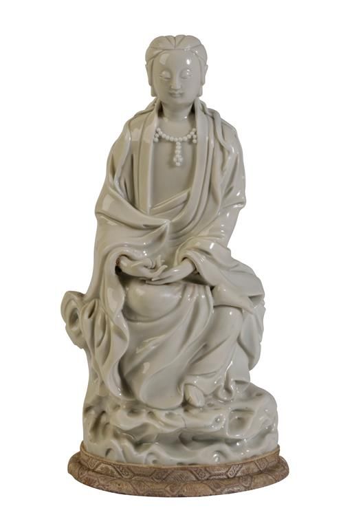 BLANC DE CHINE FIGURE OF GUANYIN, QING DYNASTY 19TH CENTURY