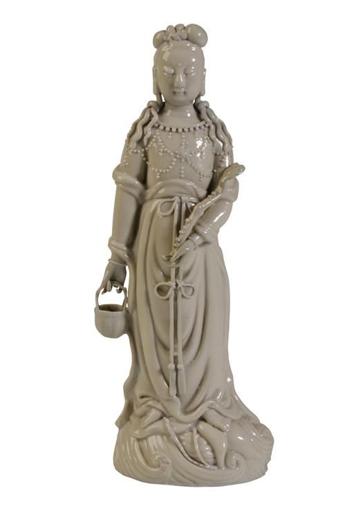 BLANC DE CHINE FIGURE OF GUANYIN, LATE QING DYNASTY