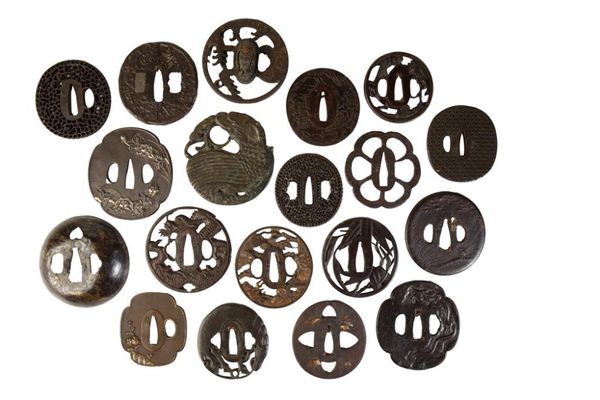 MIXED GROUP OF BRONZE AND IRON TSUBA, EDO / MEIJI PERIODS