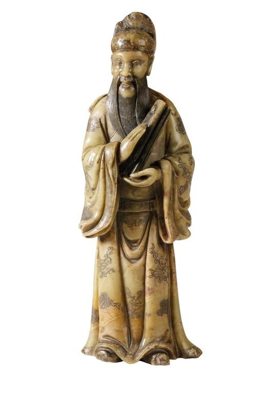 CARVED SOAPSTONE FIGURE, JIAQING PERIOD