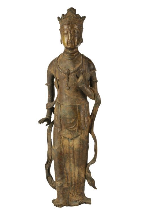 LARGE GILT-BRONZE FIGURE OF GUANYIN, IN THE MING STYLE