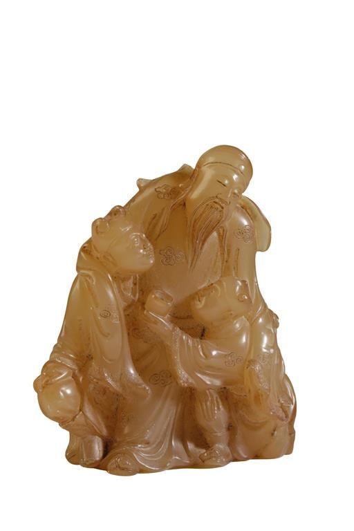 CARVED SOAPSTONE GROUP, QING DYNASTY, 19TH CENTURY