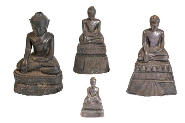 TWO SILVER BUDDHAS, THAILAND, 19TH CENTURY