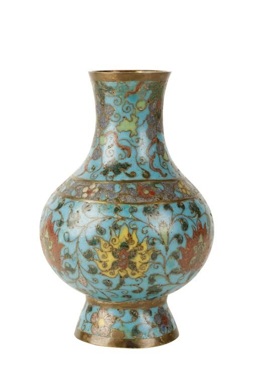 CLOISONNE BALUSTER VASE, MING DYNASTY