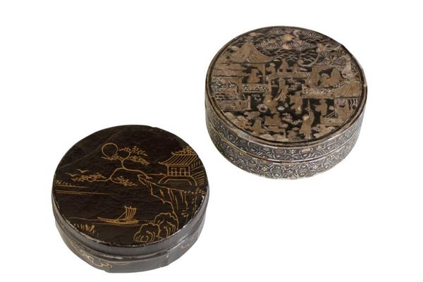 MOTHER-OF-PEARL INLAID BLACK LACQUER BOX, QING DYNASTY, 19TH CENTURY