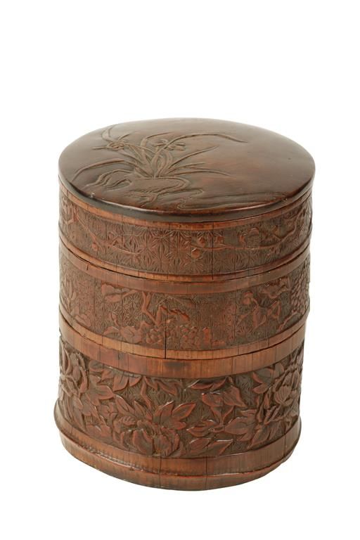 CARVED BAMBOO STACKING BOX, QING DYNASTY, 18TH CENTURY