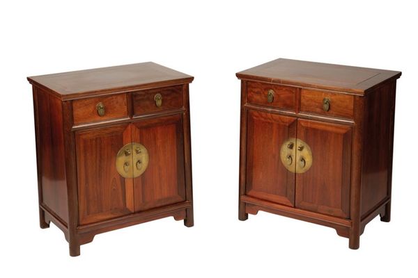 PAIR OF GOOD 'ZITAN' LOW CABINETS, QING DYNASTY, 19TH CENTURY