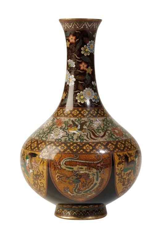 JAPANESE CLOISONNE VASE, MEIJI PERIOD