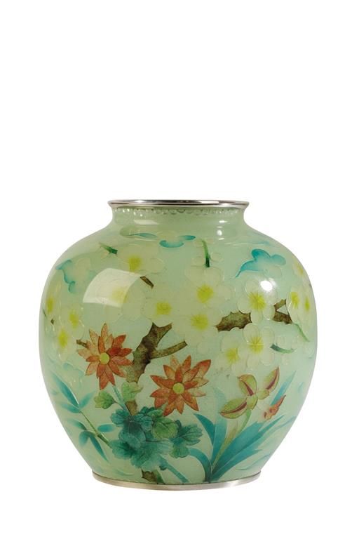 JAPANESE PLIQUE-A-JOUR OVOID VASE