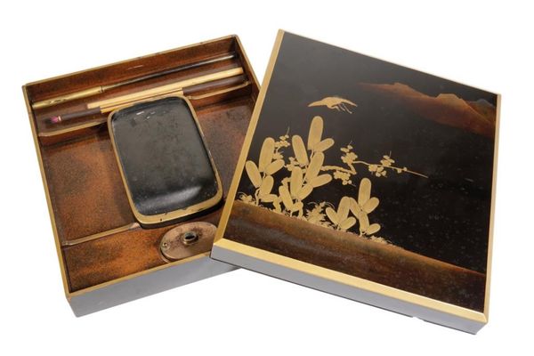 JAPANESE LACQUER WRITING BOX, MEIJI PERIOD