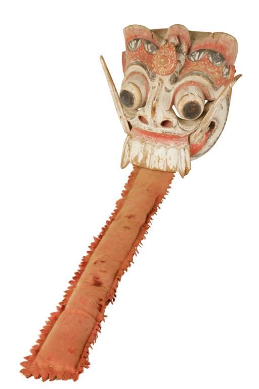 CARVED AN PAINTED WOOD MASK, INDONESIA, 19TH CENTURY