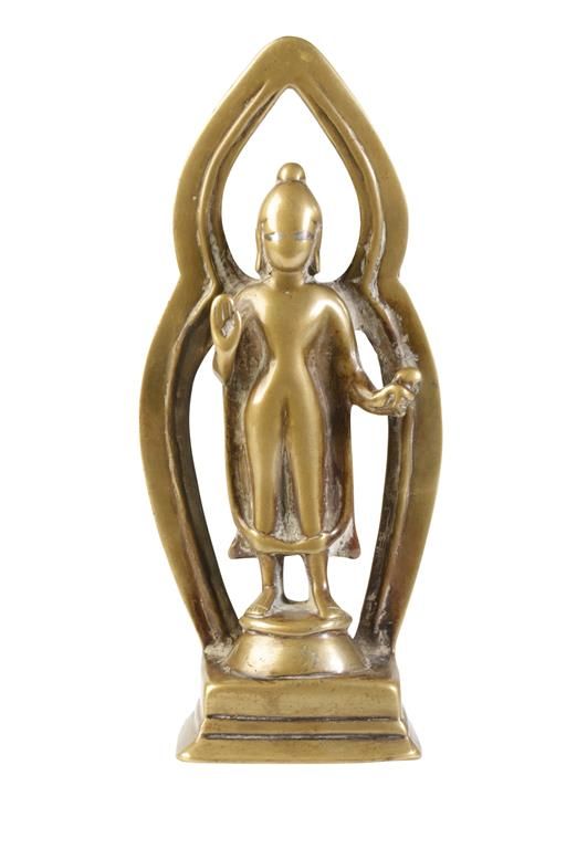STANDING COPPER ALLOY BUDDHA, HIMACHAL PRADESH / /NEPAL, 14TH - 16TH CENTURY