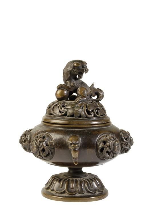 BRONZE CENSER AND COVER, QING DYNASTY