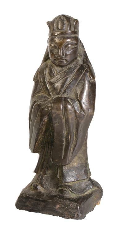 BRONZE FIGURE OF AN OFFICIAL, 17TH CENTURY