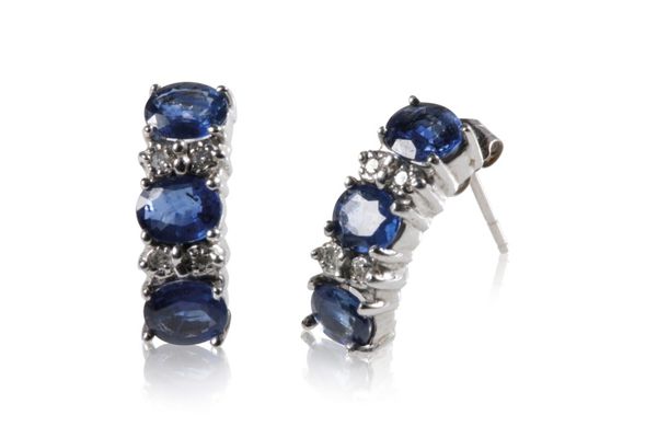 SAPPHIRE AND DIAMOND EAR RINGS