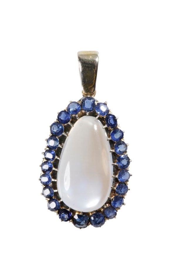 MOONSTONE AND GEM-SET PENDANT