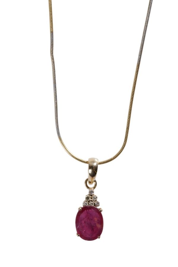 RUBY AND DIAMOND PENDANT NECKLACE