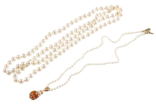 SINGLE STRAND CULTURED PEARL NECKLACE