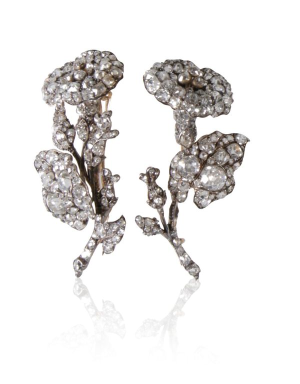 A PAIR OF EARLY VICTORIAN DIAMOND BROOCHES