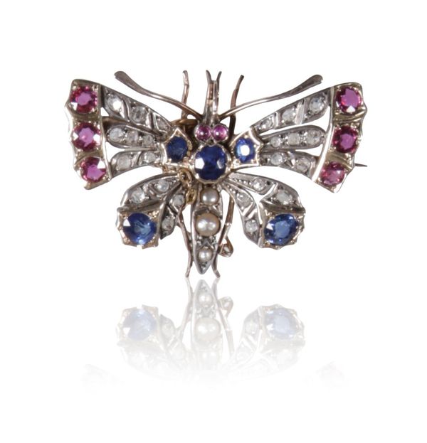 GEM SET BUTTERFLY BROOCH