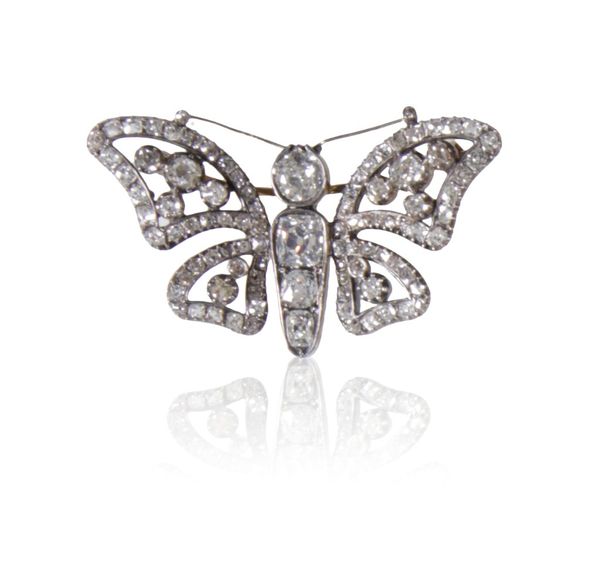 VICTORIAN DIAMOND BUTTERFLY BROOCH