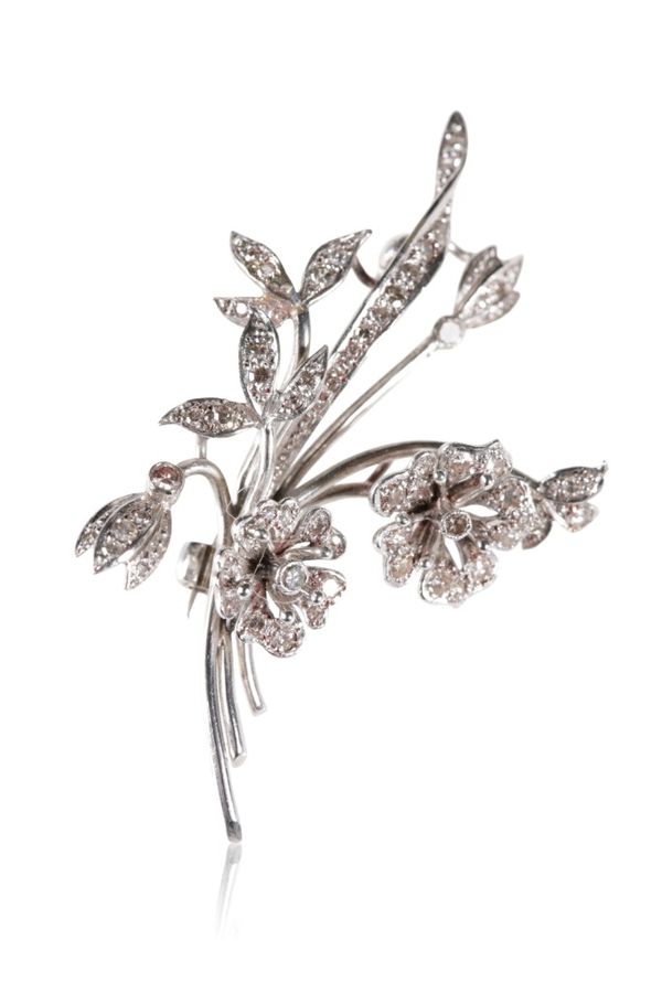 DIAMOND SPRAY BROOCH