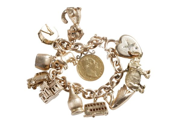 9CT YELLOW GOLD CHARM BRACELET