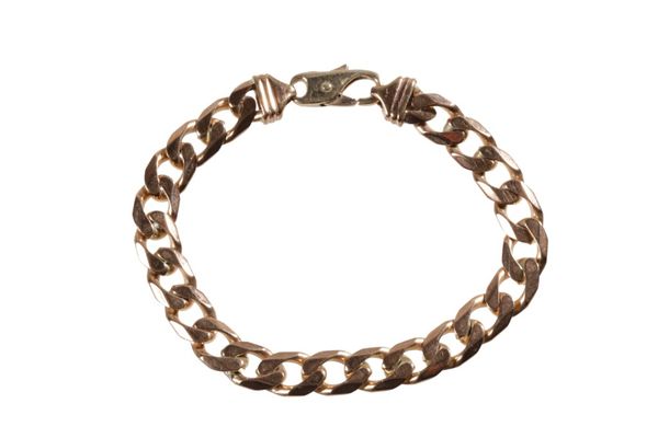 9CT YELLOW GOLD FLAT LINK BRACELET