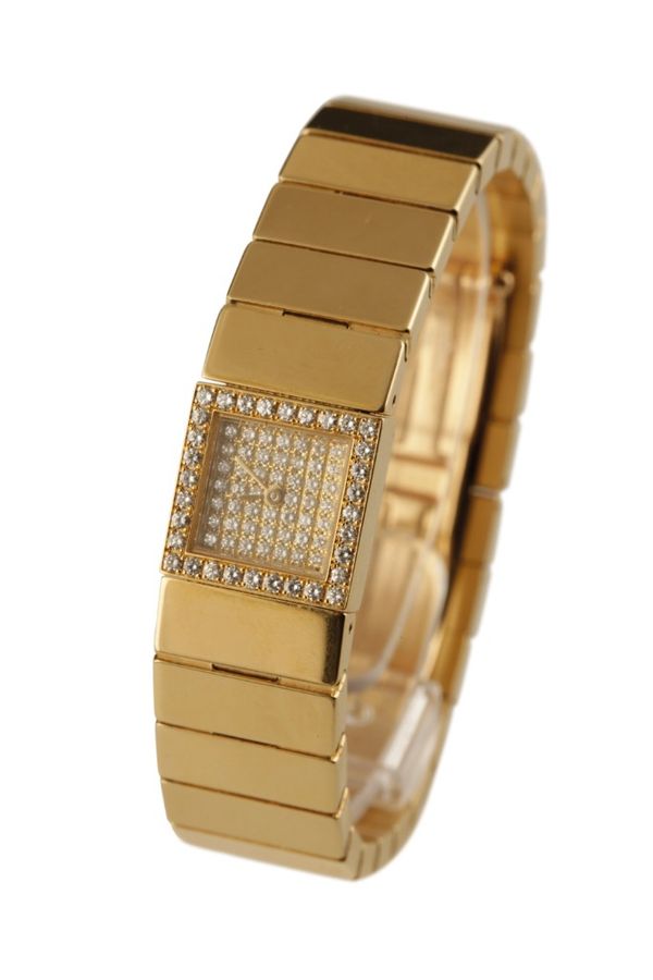 CARTIER 18CT GOLD AND DIAMOND SET DIAL LADIES BRACELET WATCH