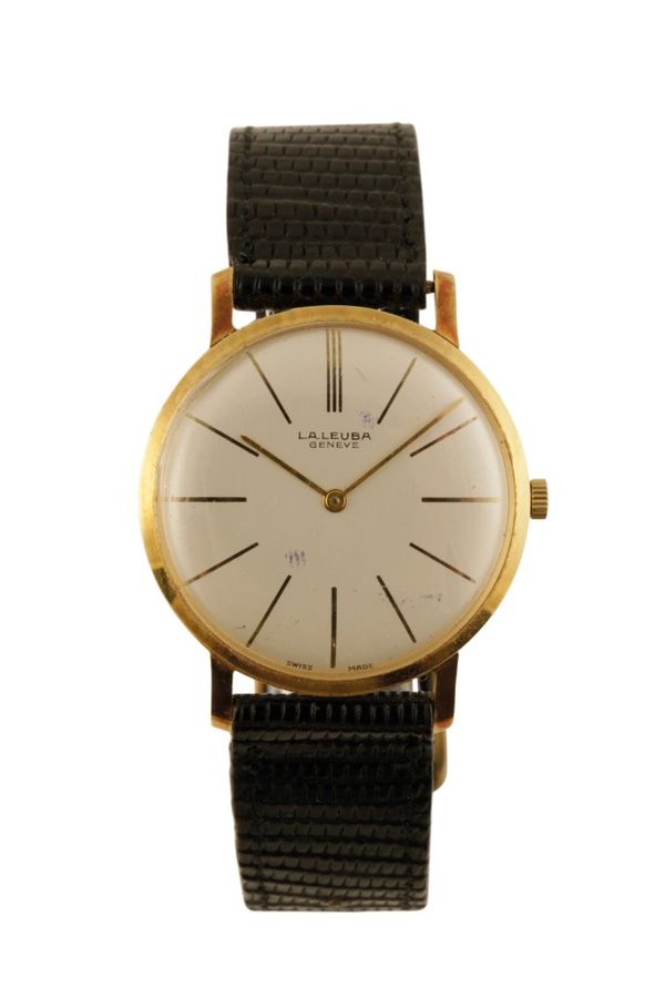 L.A. LEUBA 18CT GOLD GENTLEMAN'S WRIST WATCH