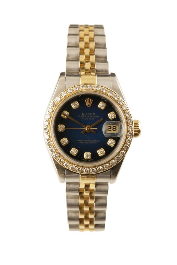 ROLEX 18CT GOLD & STAINLESS STEEL OYSTER PERPETUAL DATEJUST LADIES BRACELET WATCH