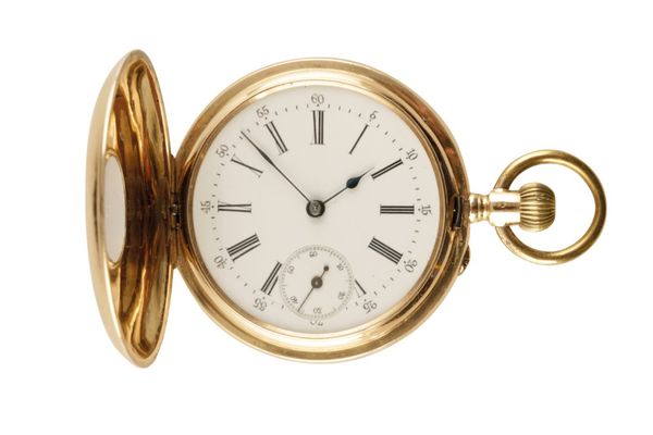 14CT GOLD CASED HALF HUNTER GENTLEMAN'S POCKET WATCH