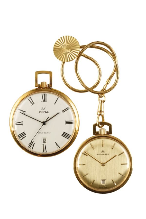 ENICAR GOLD PLATED POCKET WATCH