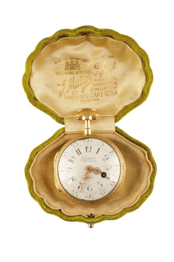 GRIGNON OF PARIS GOLD AND ENAMEL GENTLEMAN'S POCKET WATCH