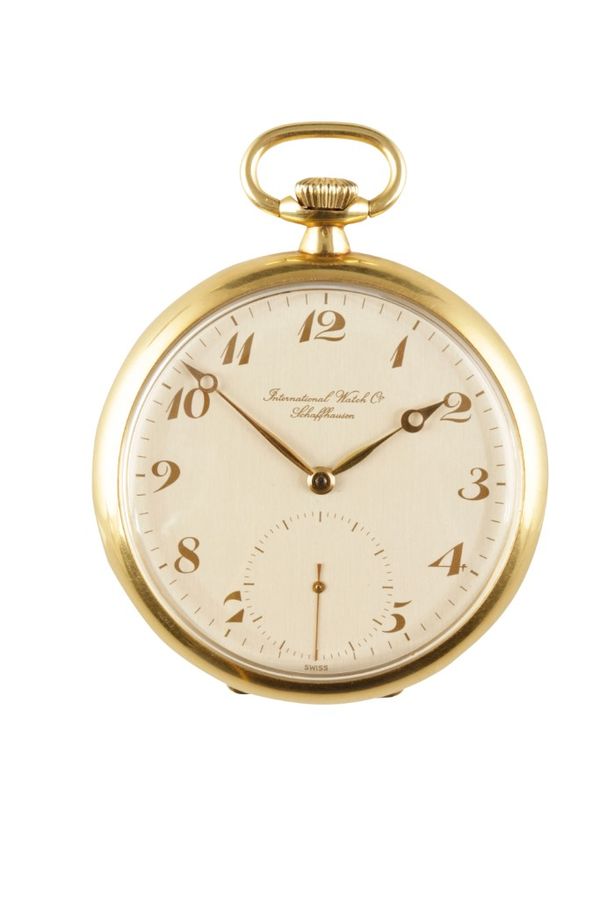 IWC 18CT GOLD OPEN FACE GENTLEMAN'S POCKET WATCH