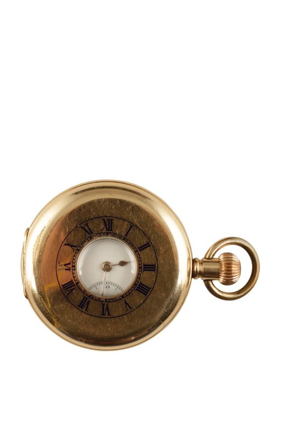 WALTHAM GOLD PLATED HALF HUNTER GENTLEMAN,S POCKET WATCH