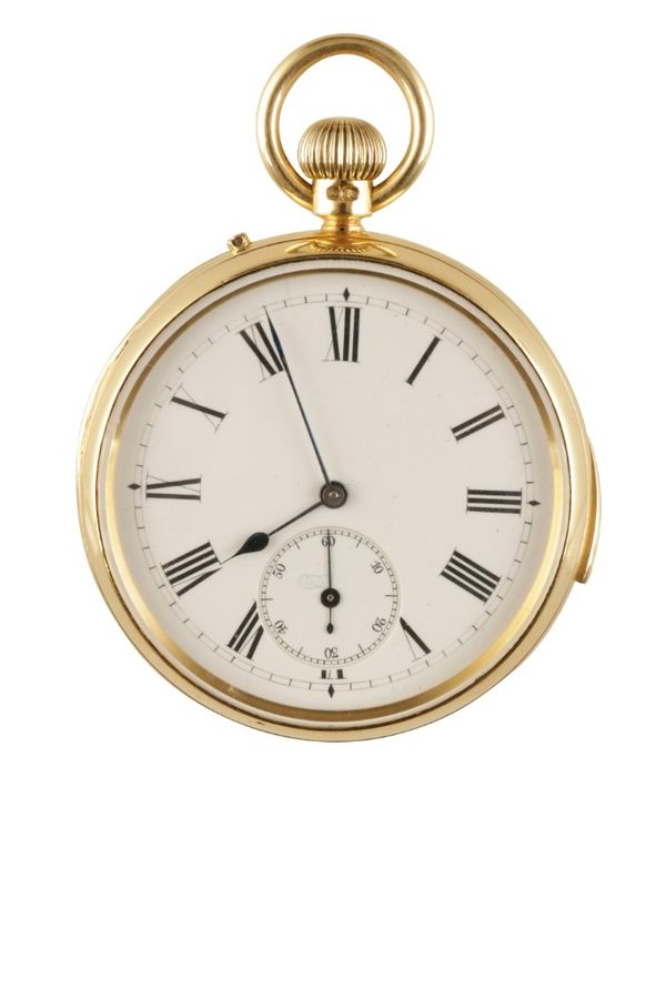 HEPTING & FURDEREN OF LONDON: 18CT YELLOW GOLD OPEN FACED POCKET WATCH