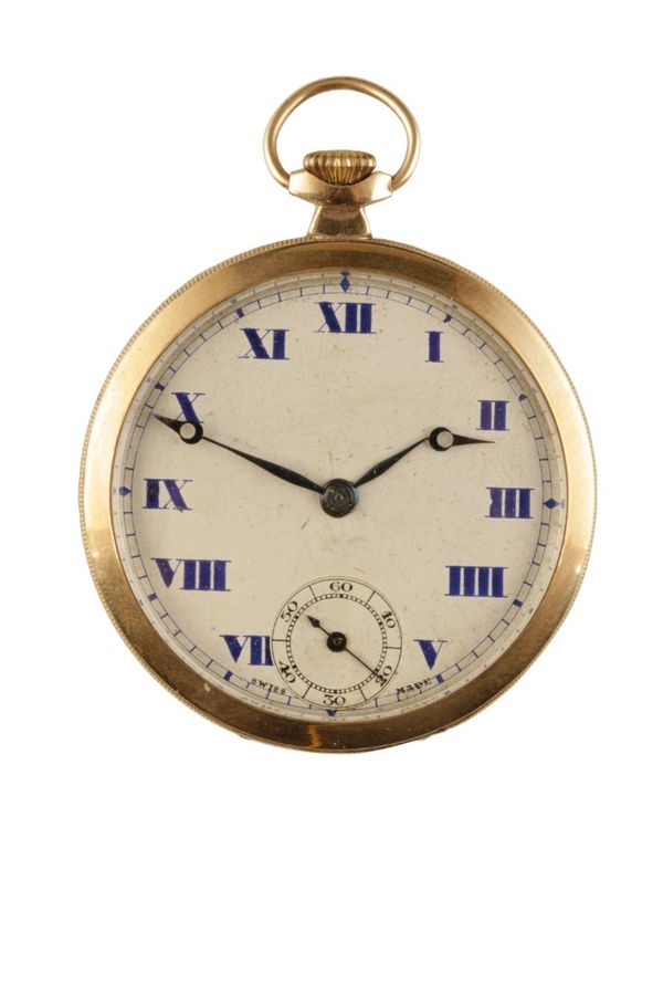 9CT GOLD OPEN FACE GENTLEMAN'S POCKET WATCH