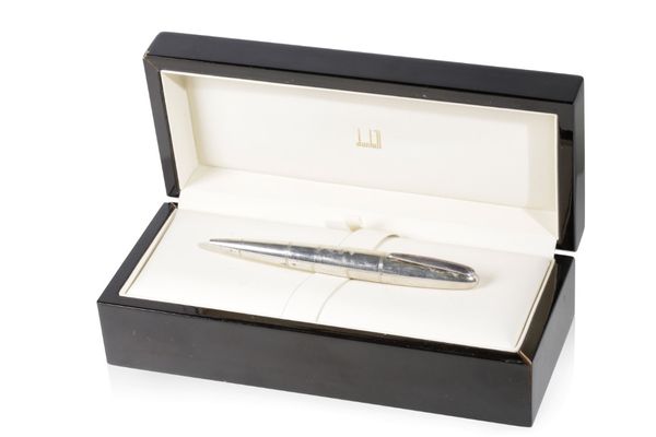 DUNHILL: A SILVER "TORPEDO" BALLPOINT PEN