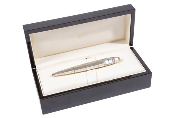 DUNHILL: A LIMITED EDITION SILVER "TORPEDO" BALLPOINT PEN