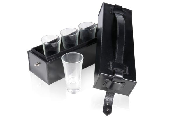 ALFRED DUNHILL: A CASED SET OF FOUR SHOT GLASSES