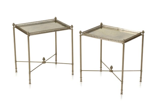 PAIR OF FRENCH METAL OCCASIONAL TABLES