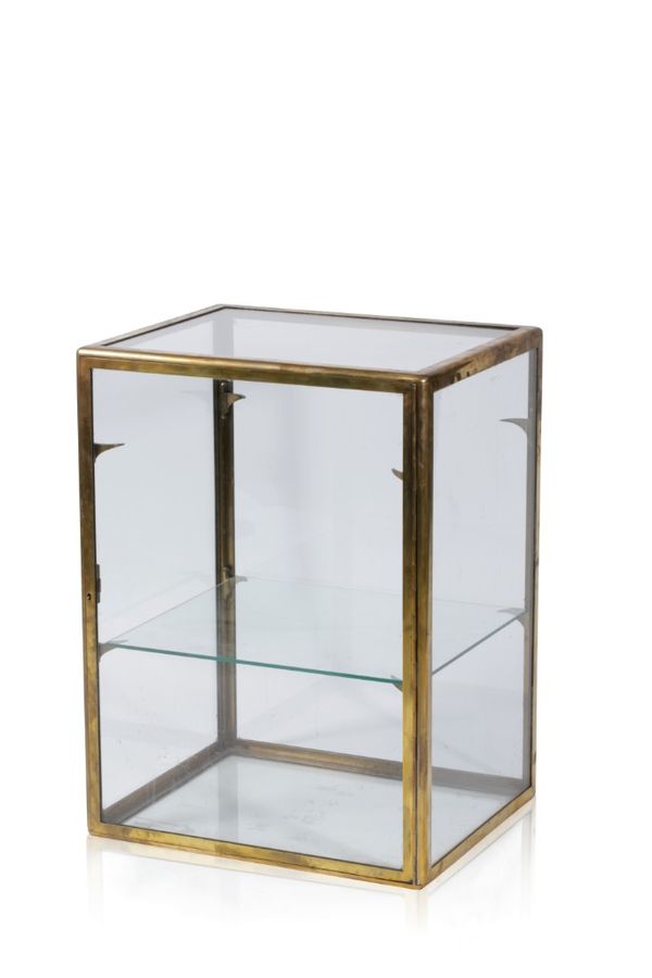 BRASS FRAMED GLAZED SHOP OR TABLE DISPLAY CABINET