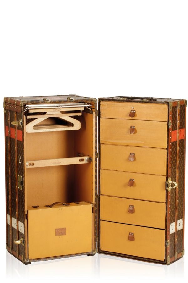 LOUIS VUITTON: A FULL SIZE WARDROBE TRUNK OR MALLE ARMOIRE