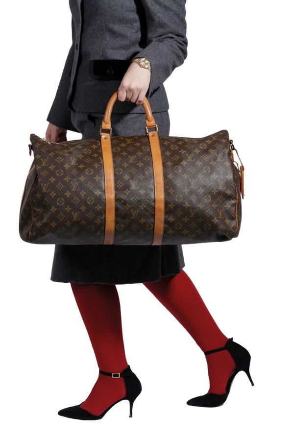 LOUIS VUITTON KEEPALL BANDOULIERE CANVAS TRAVEL BAG