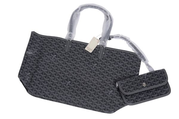 GOYARD PARIS TOTE IN BLACK AND GREY GEOMETRIC DESIGN