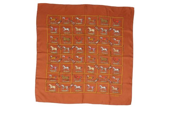 HERMES 'PETITS CHEVAUX' SILK SCARF